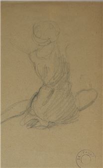 A. de PANAT (1886-1965)Études de jeunes femmes assises de dosDeux dessins à la - Aymeric de Panat