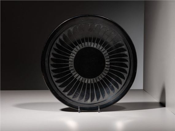 Maria and Santana Martinez(San Ildefonso, 1887-1980 / 1909-2002)Blackware Plate, with Repeating Feathers1943-1954