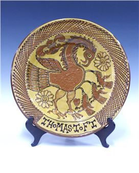 Large slip decorated charger - Thomas Toft