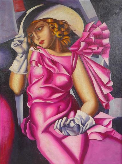 Tamara de Lempicka | girl in a pink dress | MutualArt