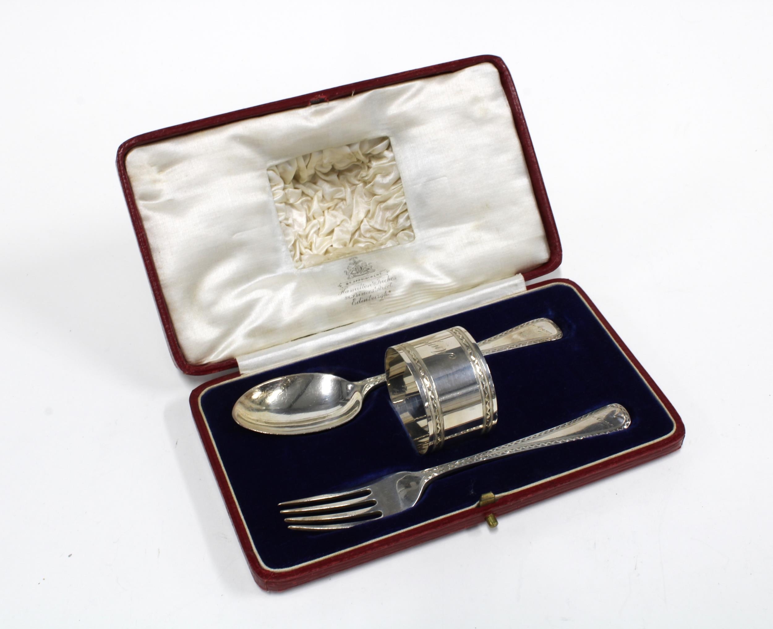 Hamilton | Hamilton & inches silver christening set with fork (1925 ...