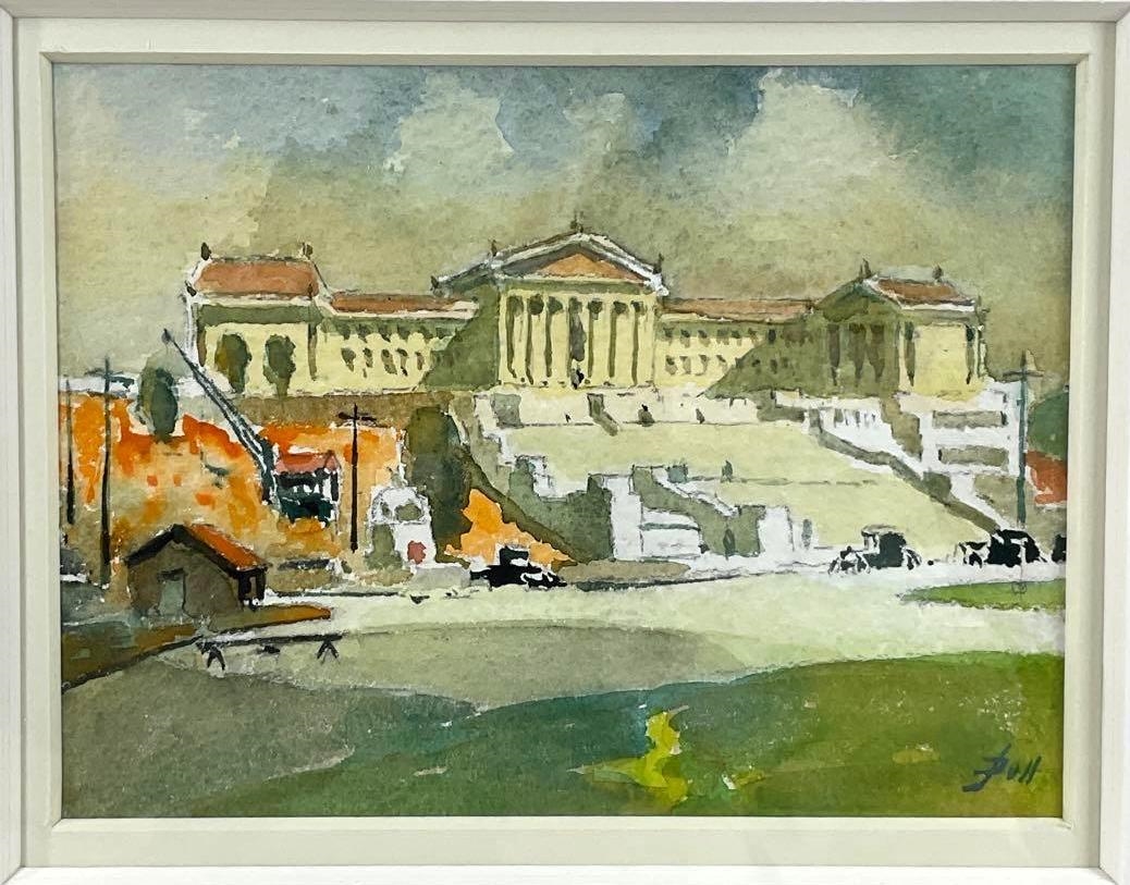 Artwork by John Dull, Architectural landscape, Made of Watercolor