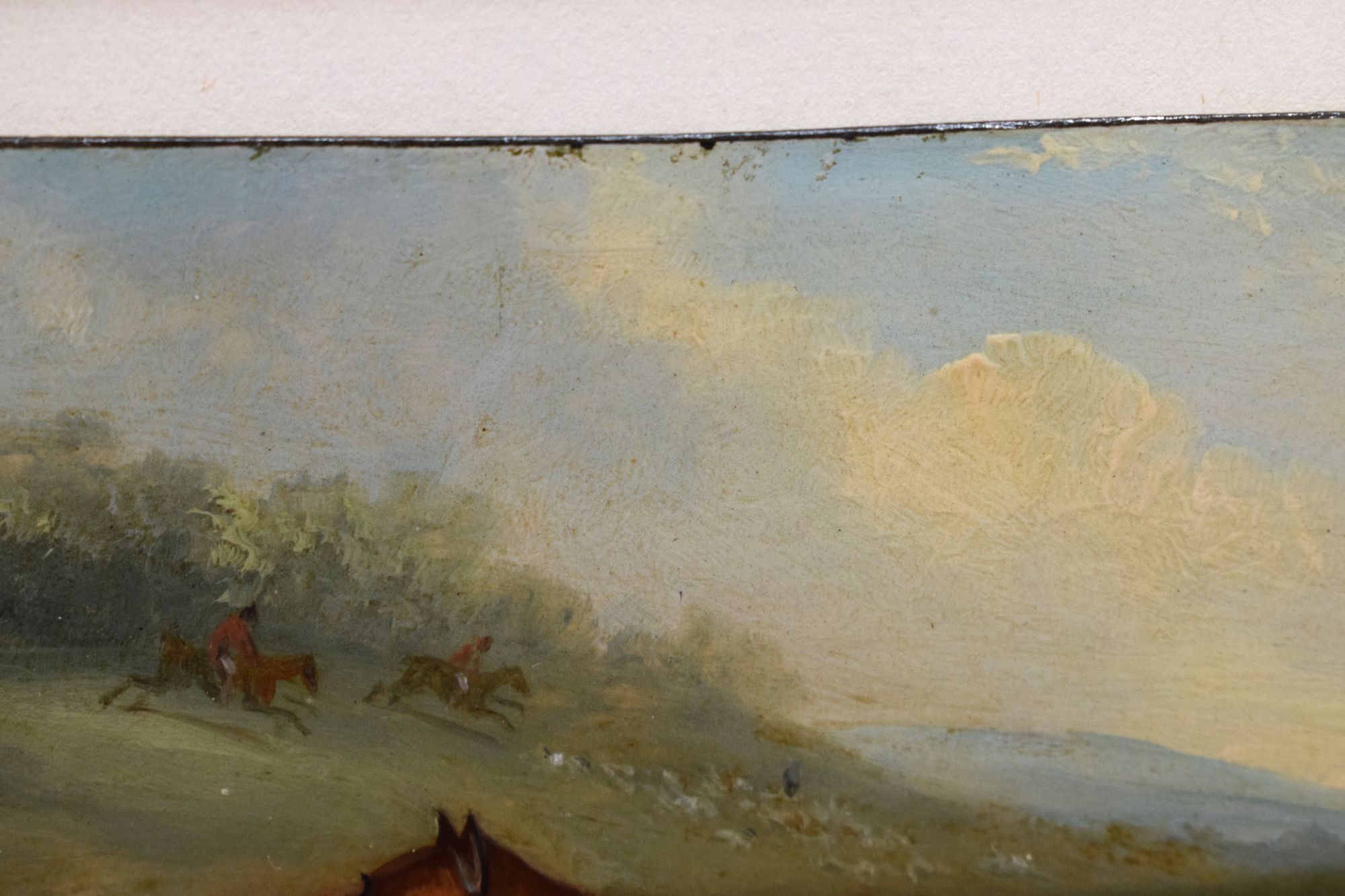 Samuel Raven | Vixen and cub running from an approaching hunt | MutualArt