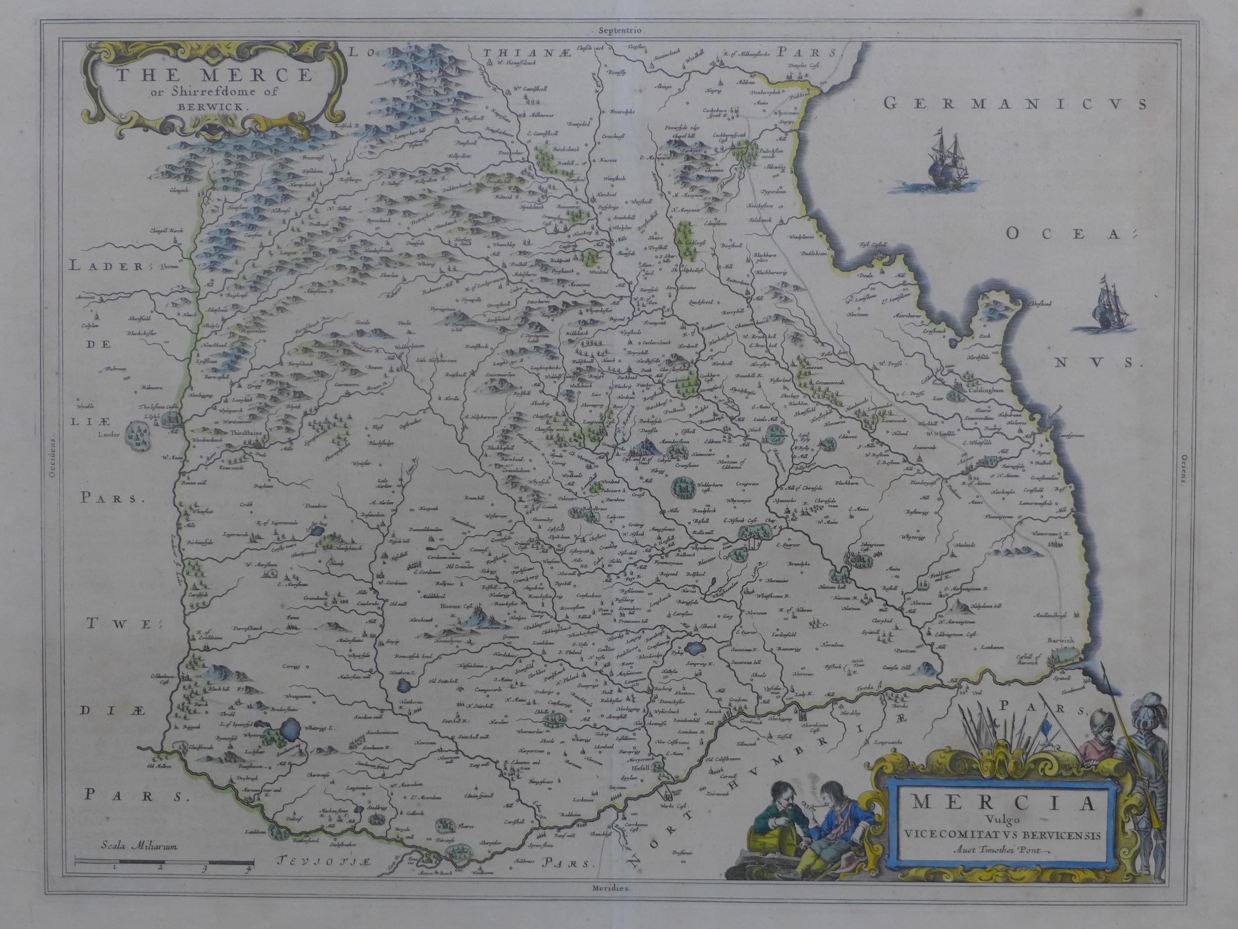 Timothy Pont | Timothy Pont coloured map Mercia and another | MutualArt