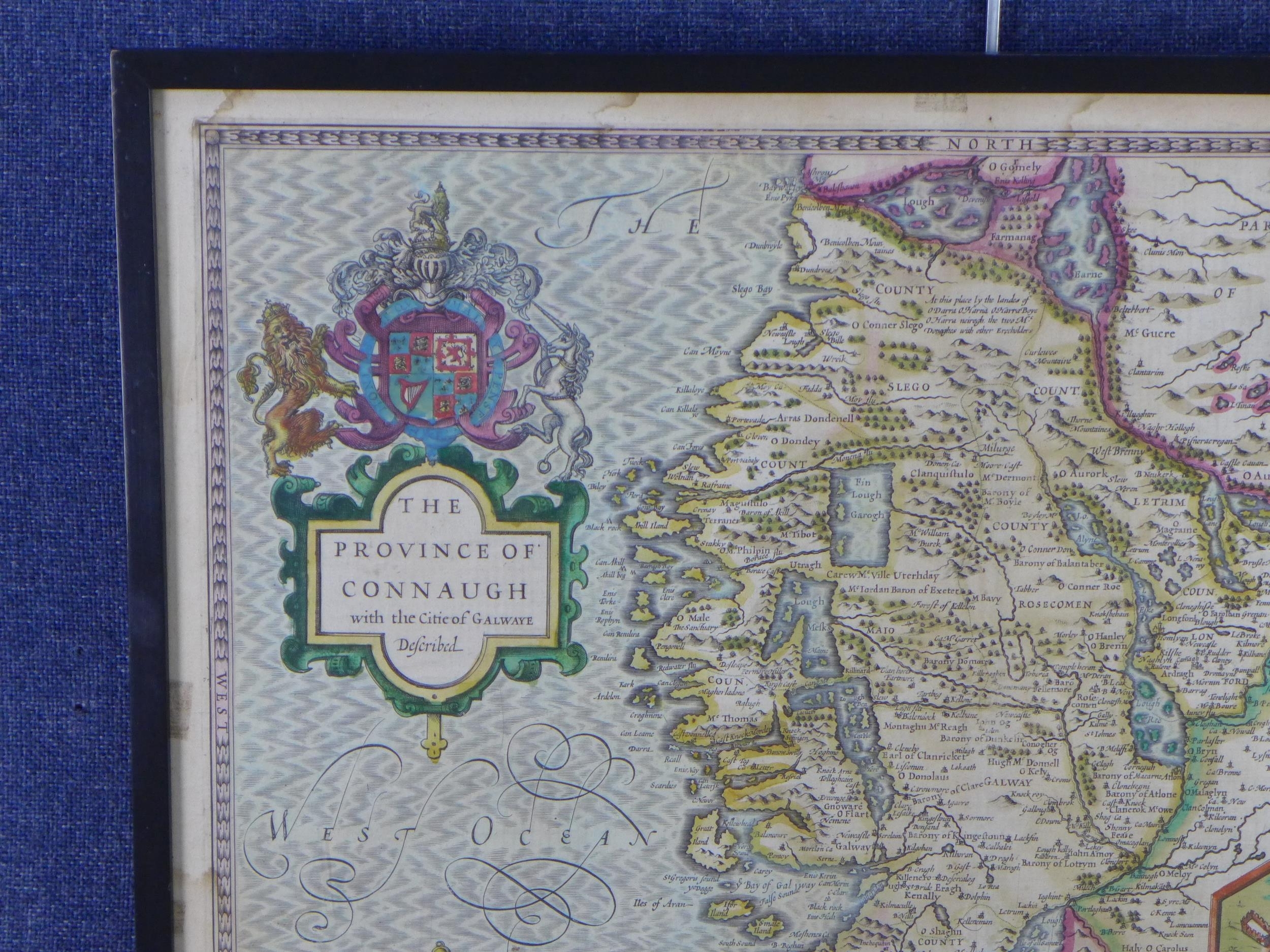 John Speed | John Speed handpainted map of the Province of Connaught ...