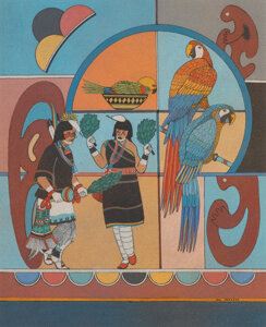 Corn Dancers and Macaws - Joe Herrera