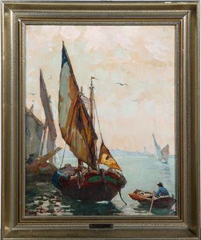 Afgemeerde zeilschepen - A. Lemmer