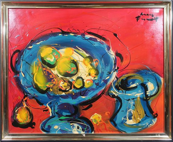 Nature morte au compotier bleu