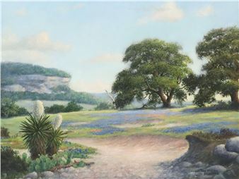 Texas Landscape with Live Oak Trees - Tom Mcclain