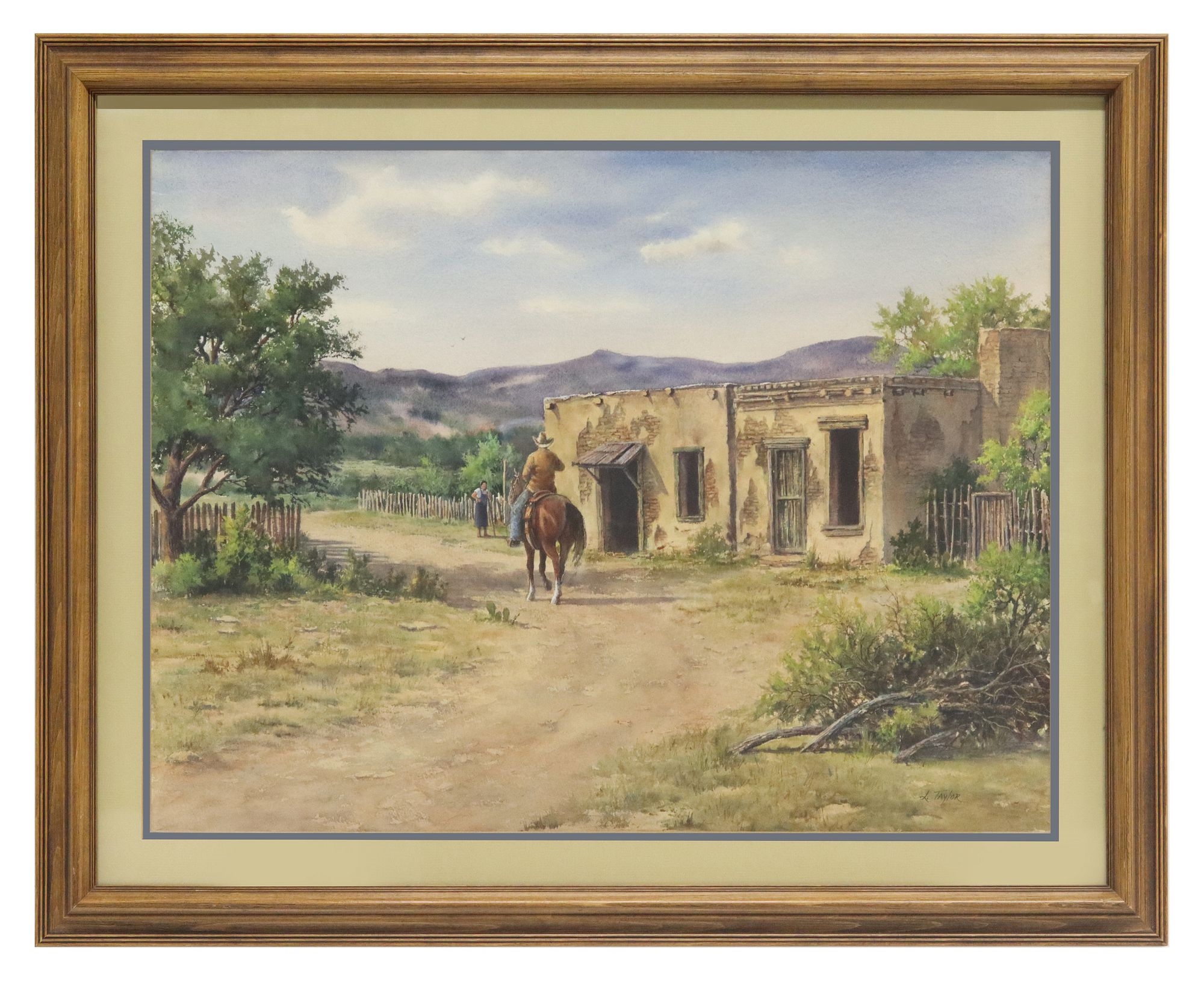 Artwork by Loretta Taylor, Southwest Adobe House, Made of watercolor painting on paper