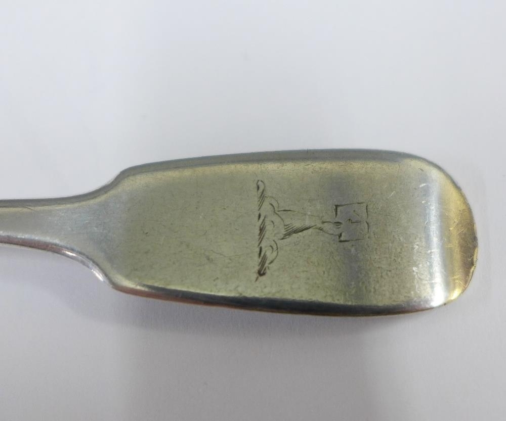 Artwork by John Smyth, Irish silver fiddle pattern spoon, Made of silver