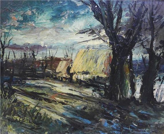 Paul Earee Cottage and trees by Paul Earee