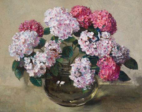 Hydrangeas in a Bowl by Frans Oerder