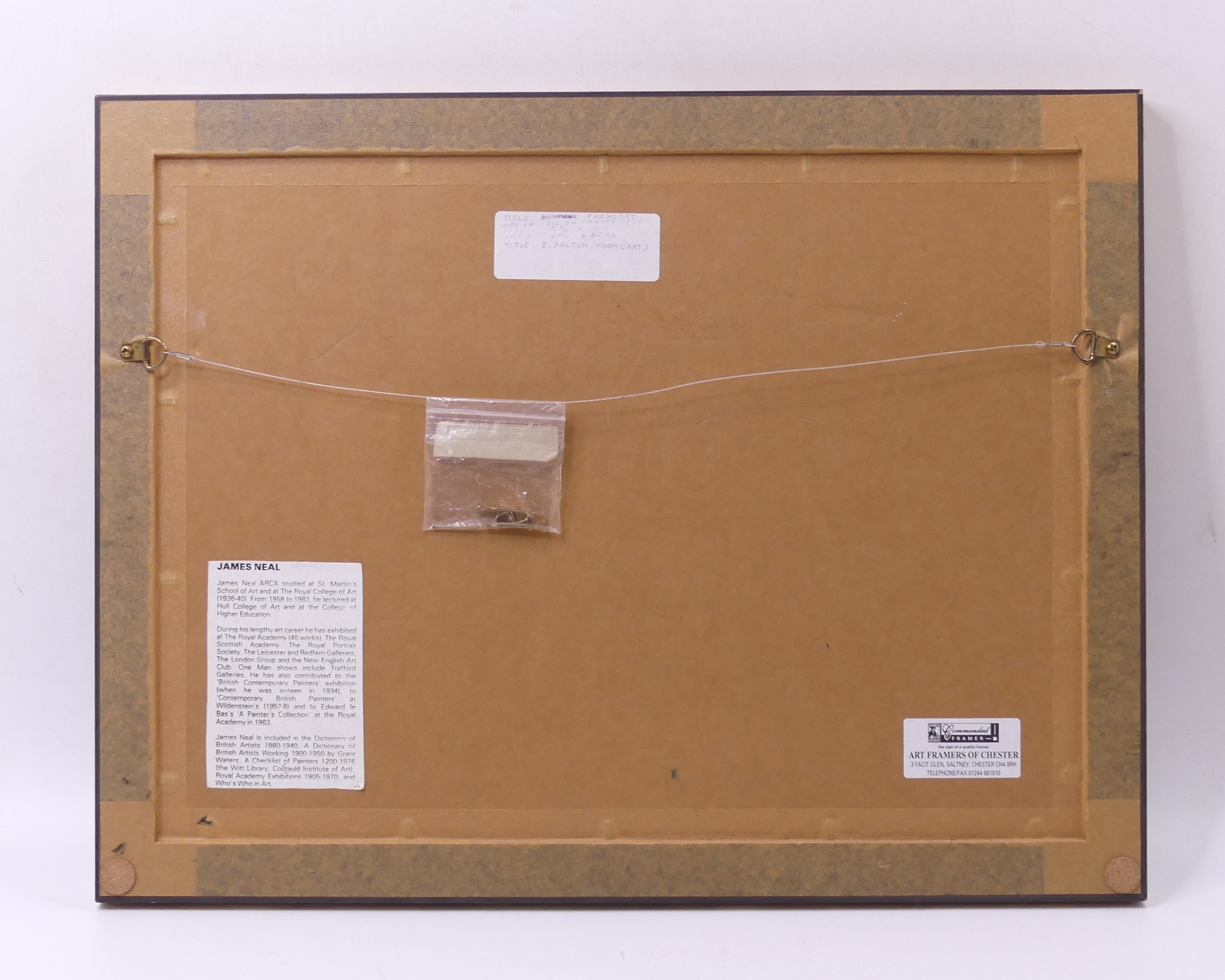 Artwork by James Neal, Farm Cart East Dalton, Made of oil on board