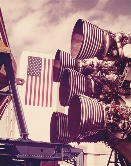 NASA | Impressive view of the 5 engines of the Saturn 5 rocket | MutualArt