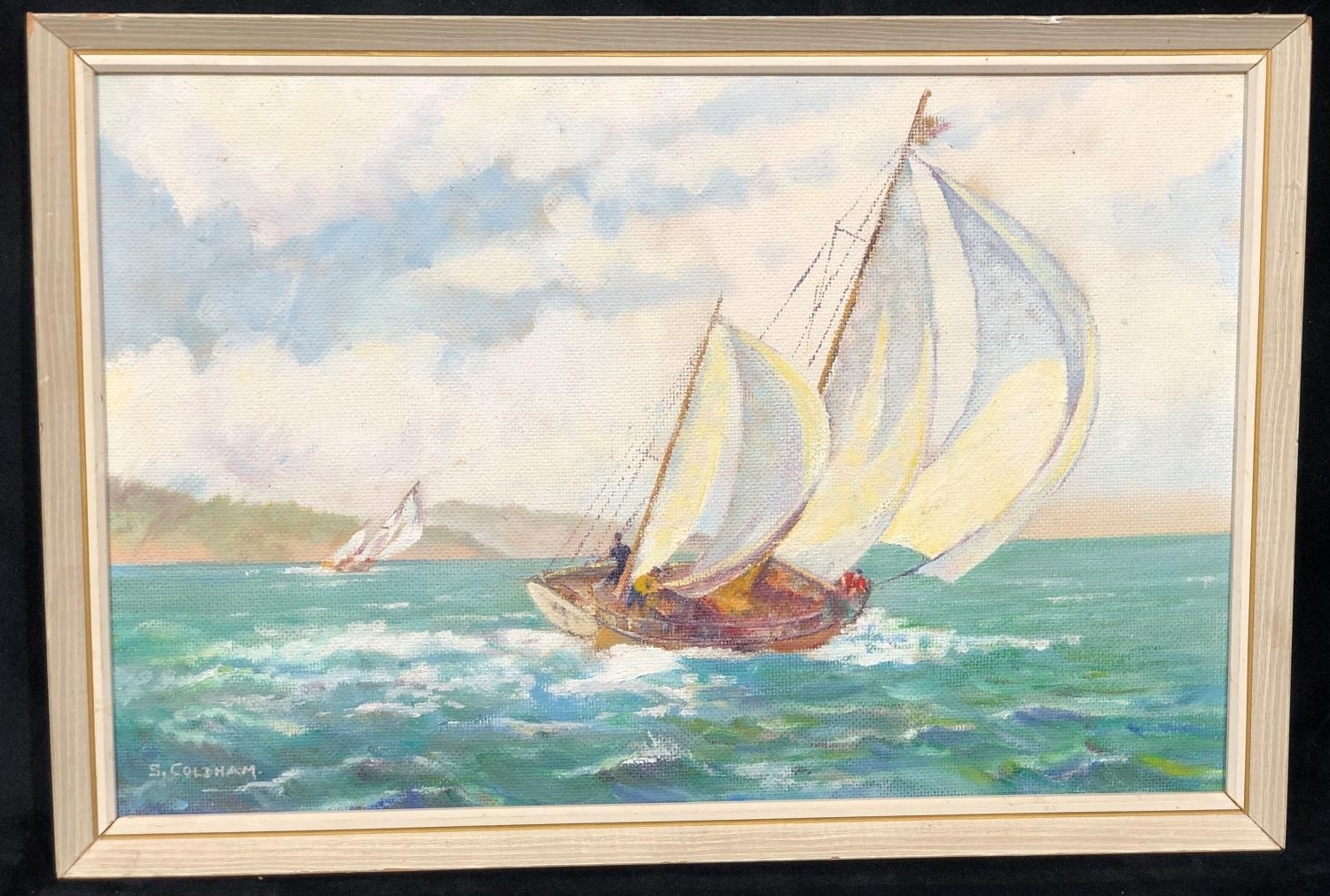 Artwork by Sibyl Coldham, Wind & Sea, Made of oil on board