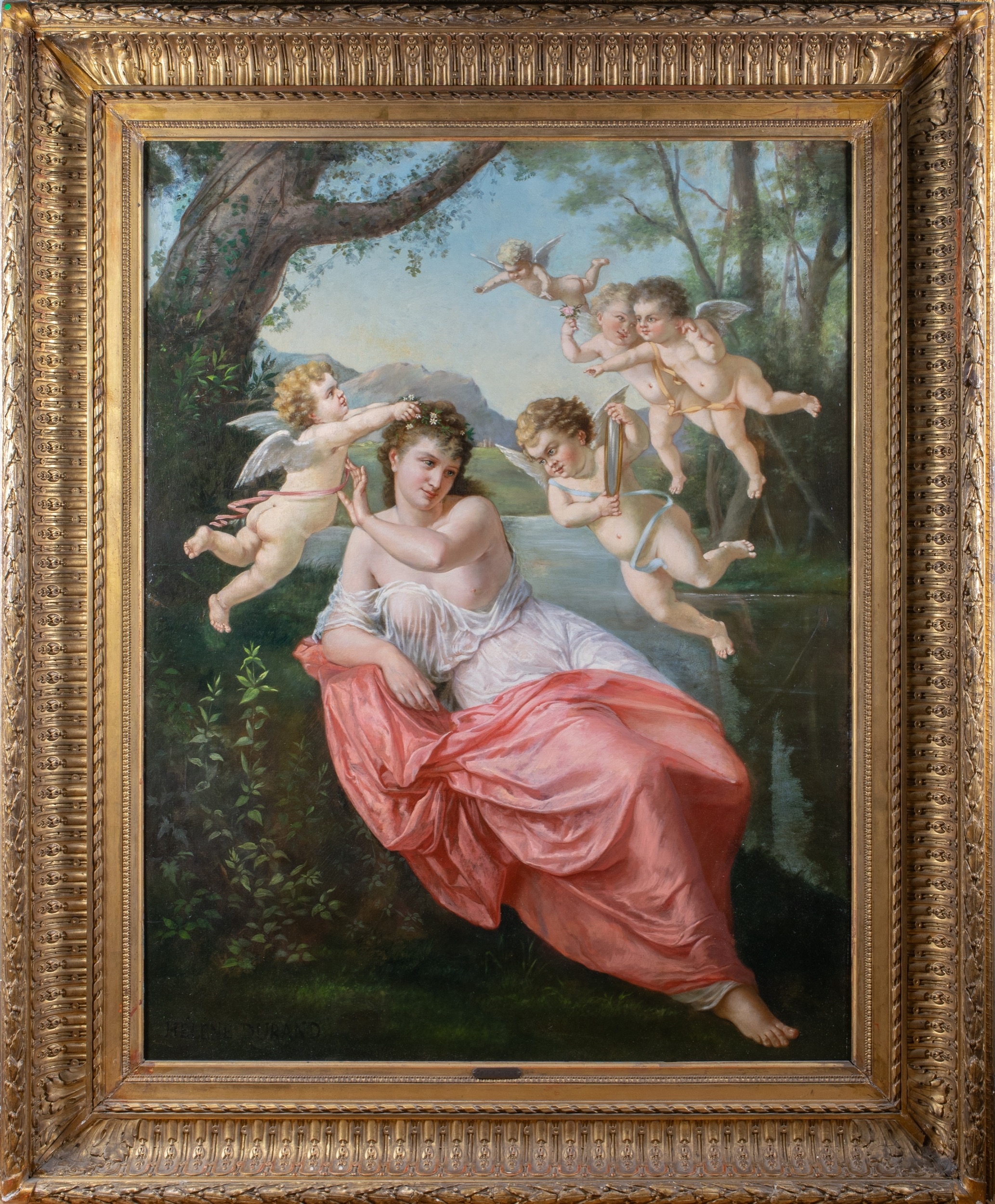 Artwork by Helene Durand, Venus attended by putti, Made of Oil on canvas