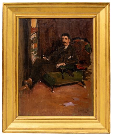 A gentleman smoking by Alexander Garden Sinclair