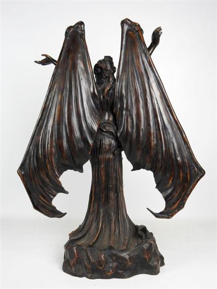 Agathon Léonard | Bronze figure of 'Le Vampire' or 'La Chauve