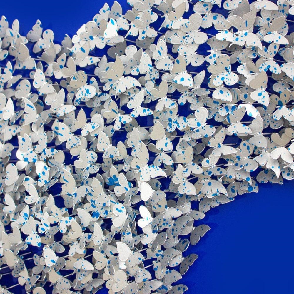 Artwork by Patricia Govezensky, Title: Dolphin, Made of Original 3D Metal Art on Wood