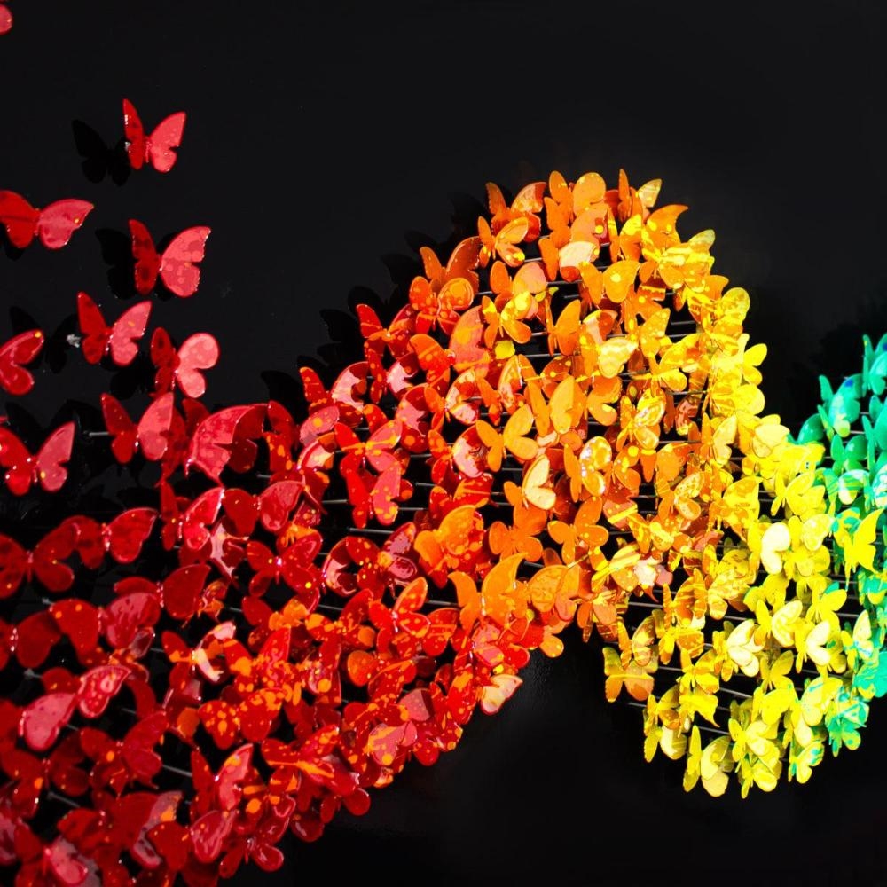 Artwork by Patricia Govezensky, Title: Fly Away, Made of Original 3D Metal Art on Wood