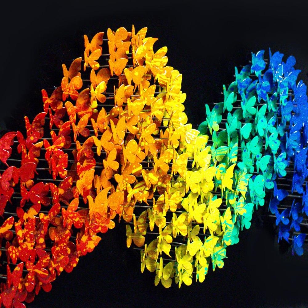 Artwork by Patricia Govezensky, Title: Fly Away, Made of Original 3D Metal Art on Wood