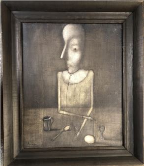 Michal Herman,th century abstract figure at table - Michał Herman