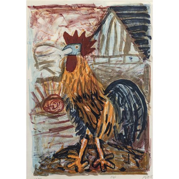 Hahn (vor der Scheune) by Otto Dix, 1968