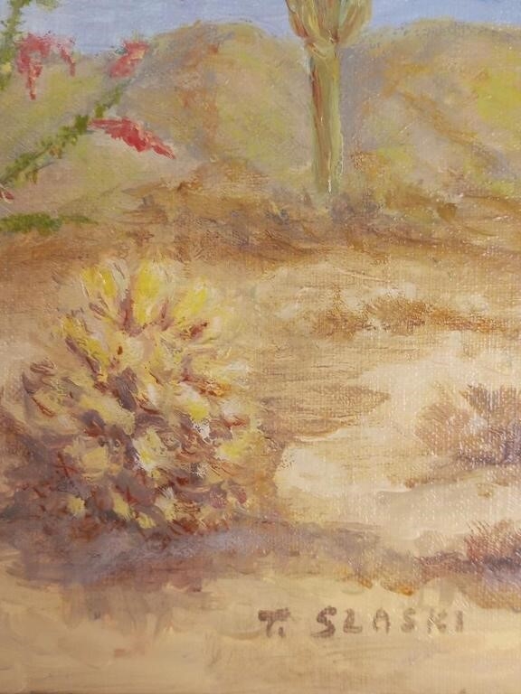 Artwork by Tadeusz Slaski, Tadeusz Slaski, Tucson Az Desert Landscape, Oil, Made of Oil on Canvas Board