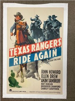 Texas Rangers Ride Again - one sheet - John Howard