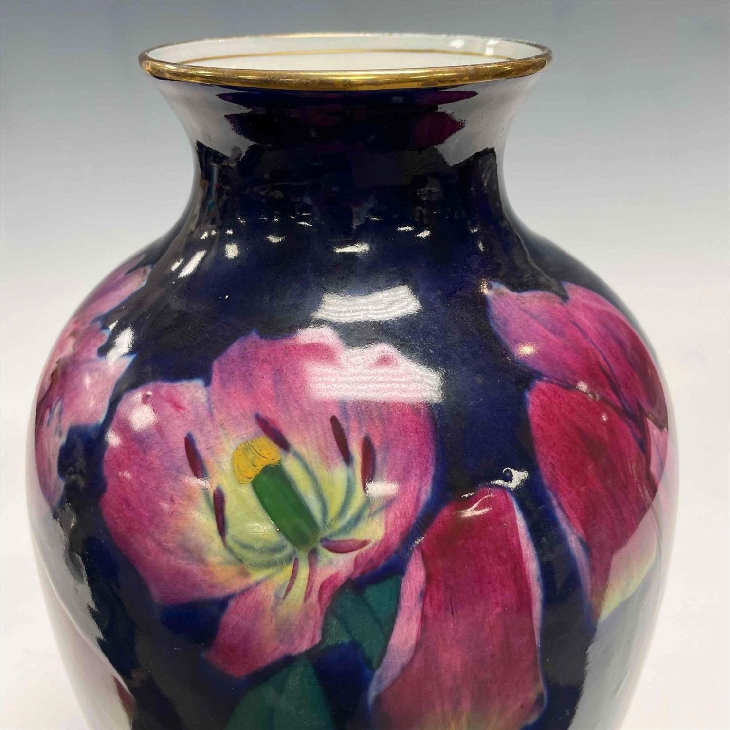 George Jones | Late 19th C. Art Nouveau English Irises Imperial Rouge ...