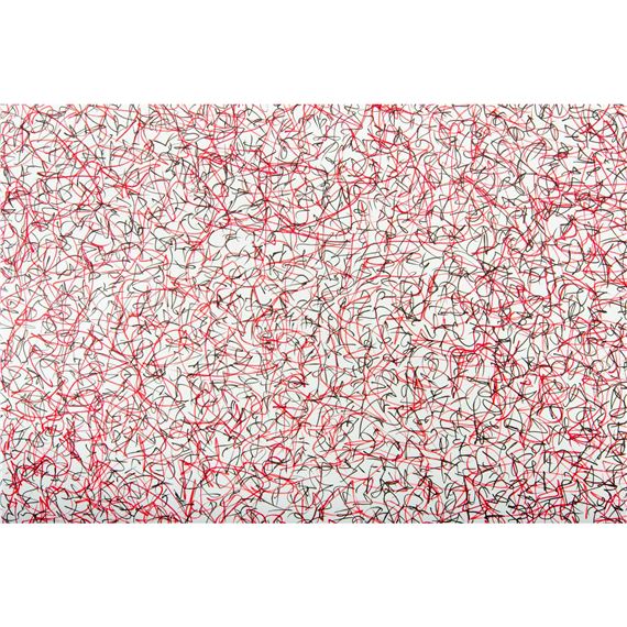 Ana Garcia (American, b. 1982) Signed Original Drawing, Scribble Headache 5 Red - Ana Garcia