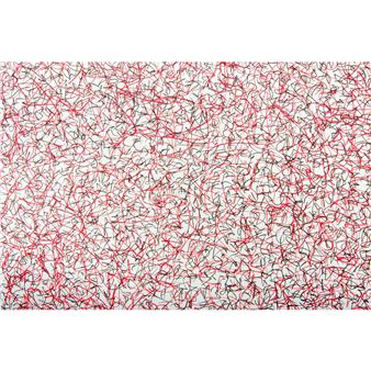 Ana Garcia (American, b. 1982) Signed Original Drawing, Scribble Headache 5 Red - Ana Garcia