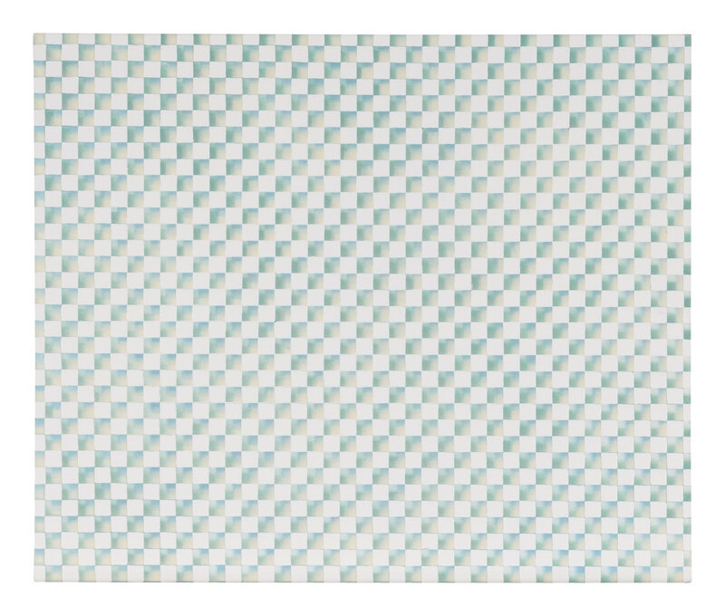 Artwork by Michelle Grabner, White Square, Made of enamel on birch plywood