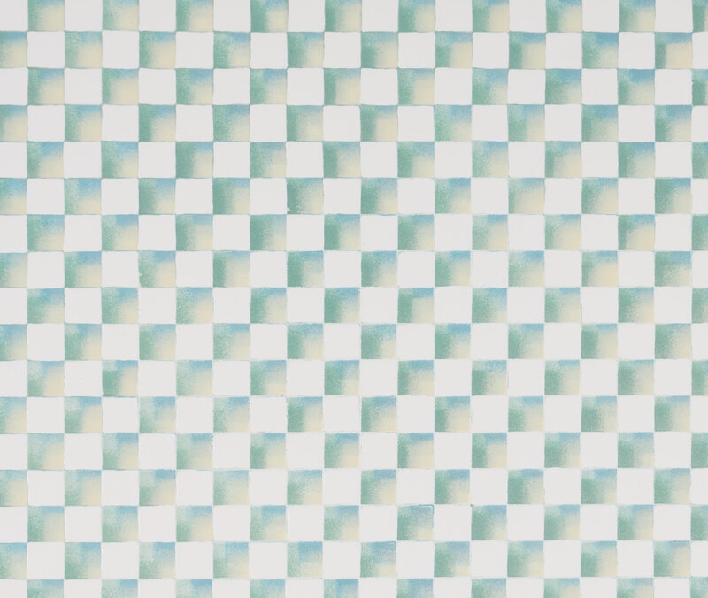 Artwork by Michelle Grabner, White Square, Made of enamel on birch plywood