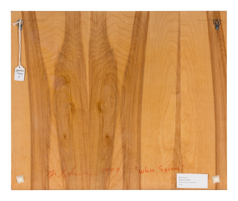 Artwork by Michelle Grabner, White Square, Made of enamel on birch plywood