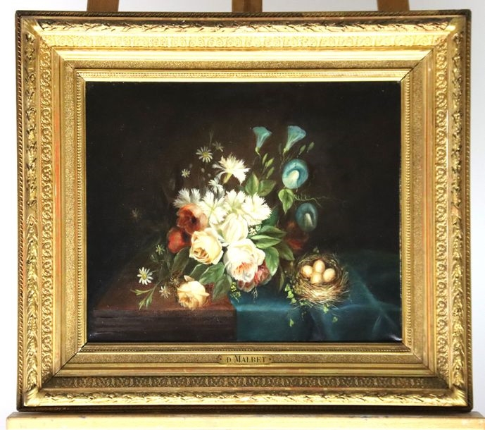 Artwork by Delphine Malbet, Suite de deux bouquets de fleurs, Made of Huile sur toile