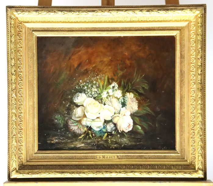 Artwork by Delphine Malbet, Suite de deux bouquets de fleurs, Made of Huile sur toile