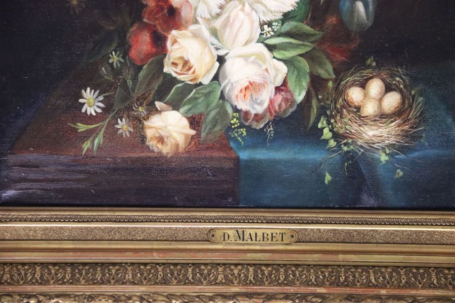 Artwork by Delphine Malbet, Suite de deux bouquets de fleurs, Made of Huile sur toile