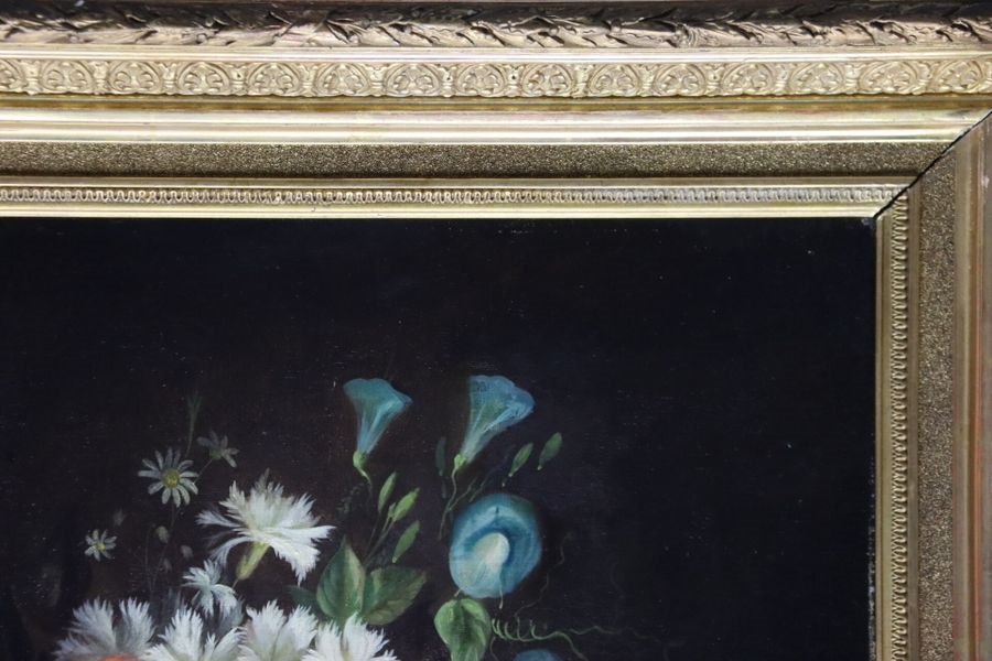 Artwork by Delphine Malbet, Suite de deux bouquets de fleurs, Made of Huile sur toile