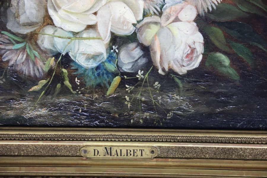 Artwork by Delphine Malbet, Suite de deux bouquets de fleurs, Made of Huile sur toile