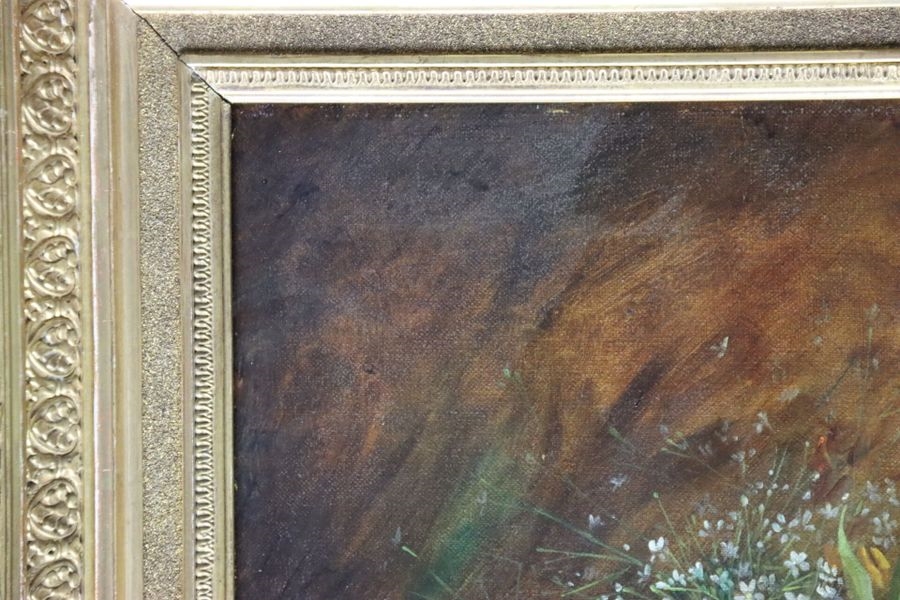 Artwork by Delphine Malbet, Suite de deux bouquets de fleurs, Made of Huile sur toile