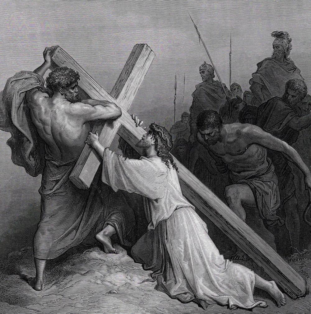 Gustave Doré | Jesus Falling Beneath the Cross (from Dore's Bible ...
