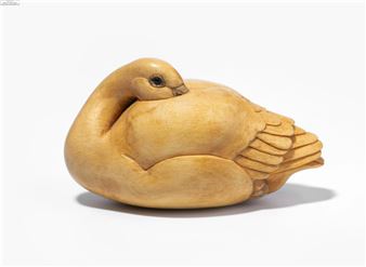 Holz-Netsuke von Susan Wraight (Berkshire 1955 - Susan Wraight