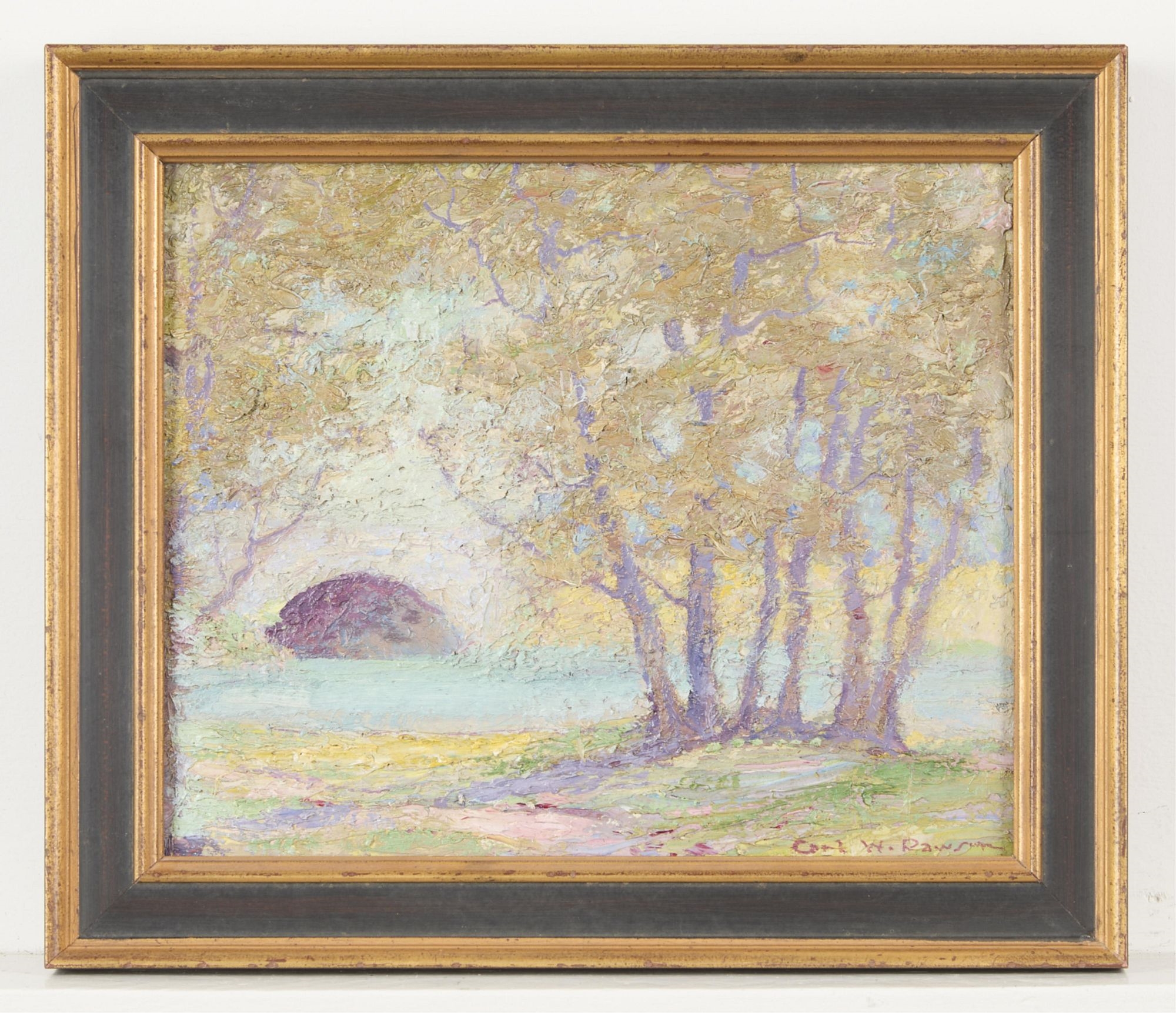 Artwork by Carl Wendell Rawson, Carl Rawson "Lake of the Isles" Painting, Made of Oil on board painting