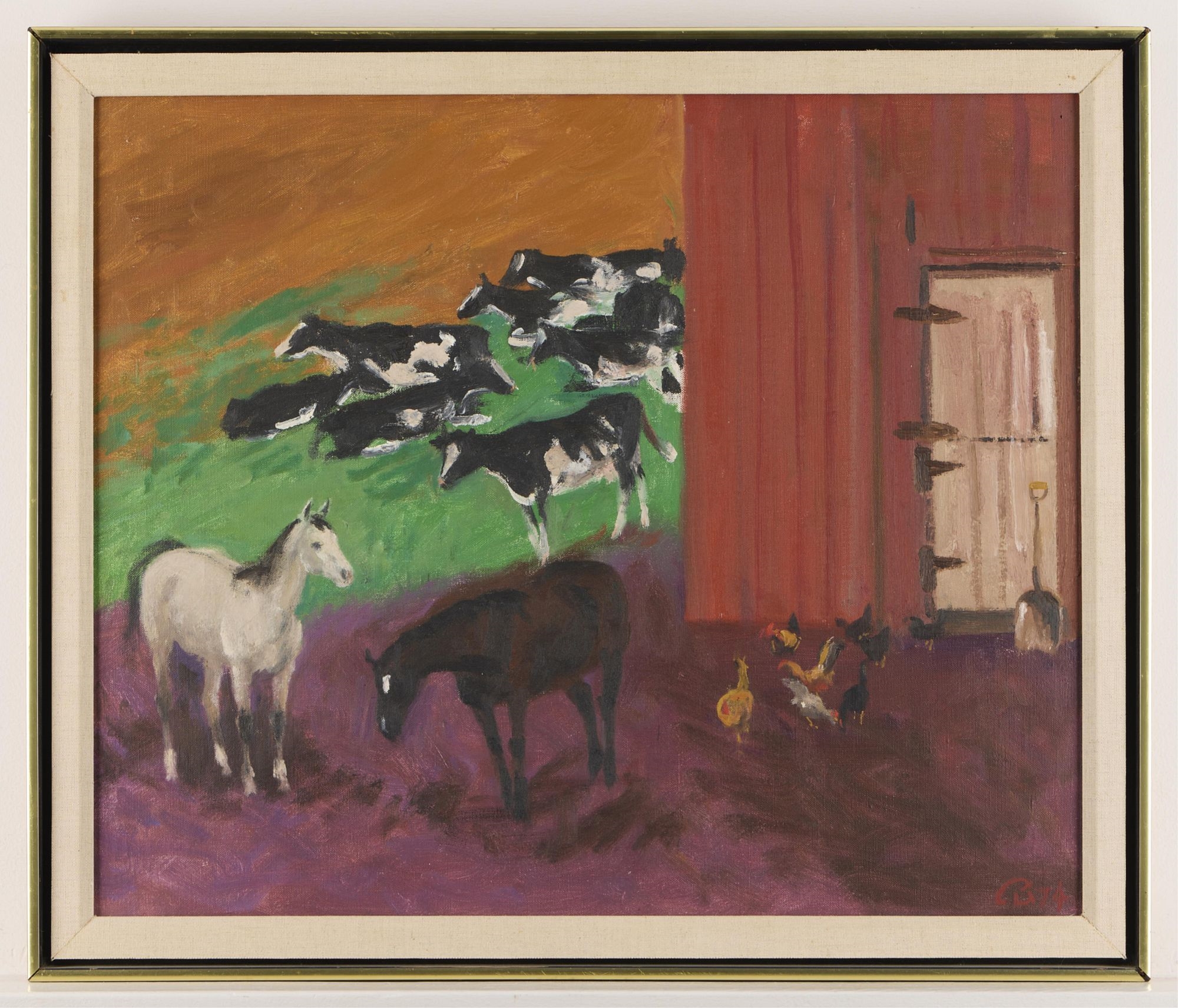 Cameron Booth | Cameron Booth Farmyard Painting 1974 (1974) | MutualArt
