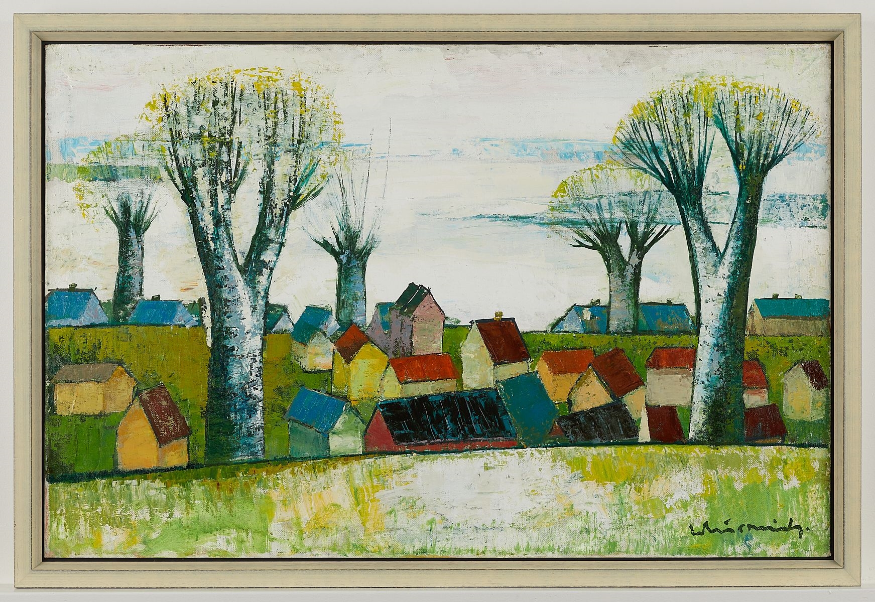 Artwork by Laimdot Murniek, Laimdot Murniek "River Daugara" 1978 Painting, Made of Oil on canvas painting