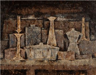 Natura morta con caffettiera - Angiolo Mantovanelli