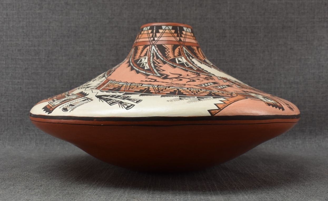 Artwork by Celinda Kaaybaah Mckelvey, NAVAJO POTTERY VASE (CELINDA KAAYBAAH MCKELVEY), Made of polychrome painted