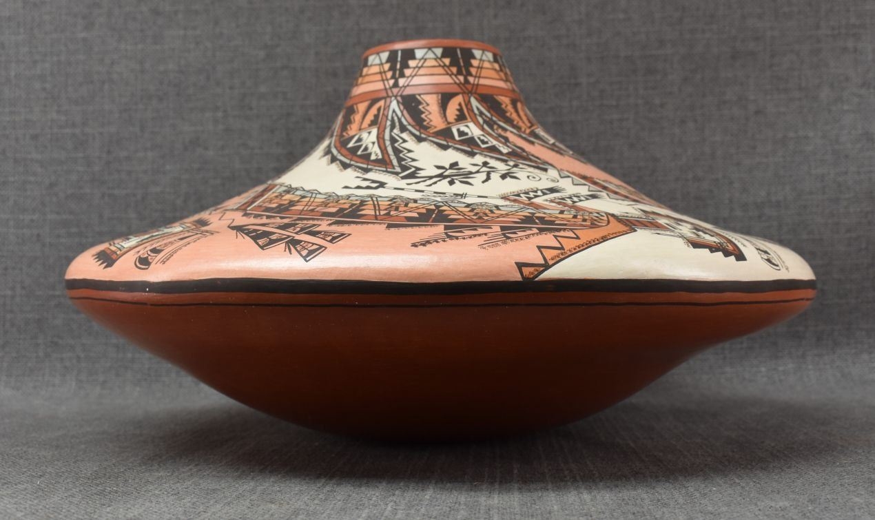 Artwork by Celinda Kaaybaah Mckelvey, NAVAJO POTTERY VASE (CELINDA KAAYBAAH MCKELVEY), Made of polychrome painted